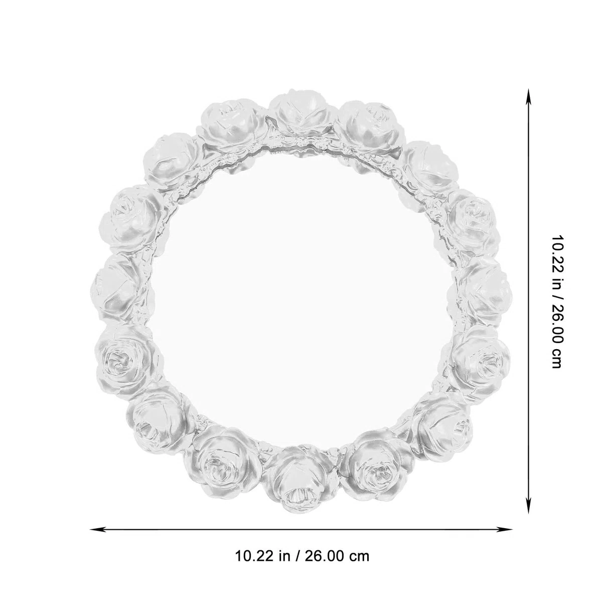 Bandeja Decorativa Espejo Rosa de Resina para Joyas