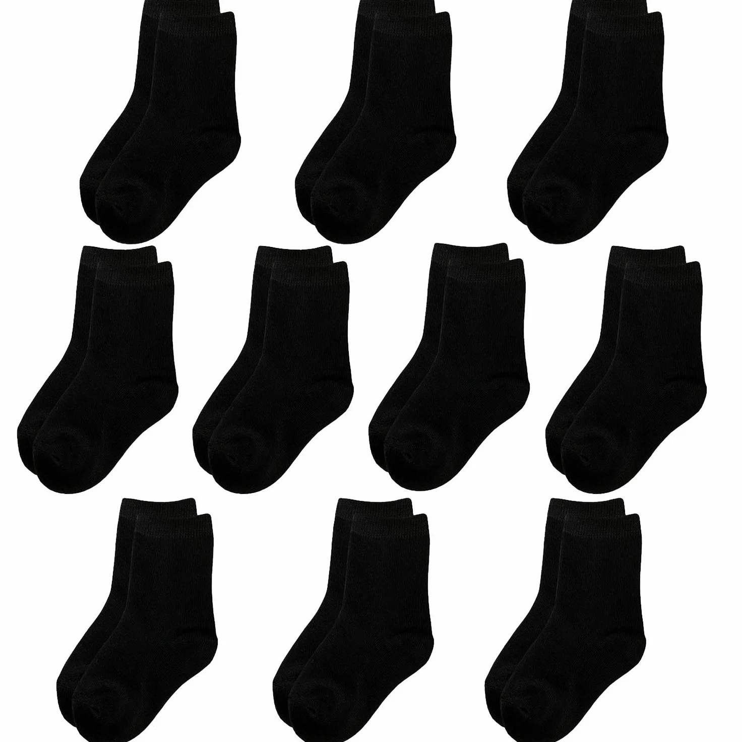 JAMEGIO 10 pares de calcetines deportivos para niños y niñas, transpirables, de algodón suave