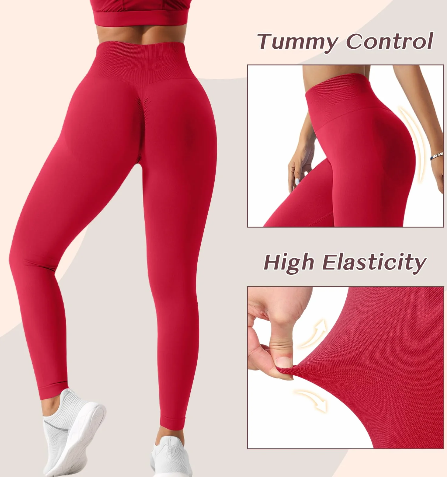 Leggins Deportivos Mujer Push Up Mallas Deporte Mujer Cintura Alta Elástico Mayas Deportivas Anticeluliticos Sin Costuras Pantalones Yoga para Fitness Running Gym Pilates
