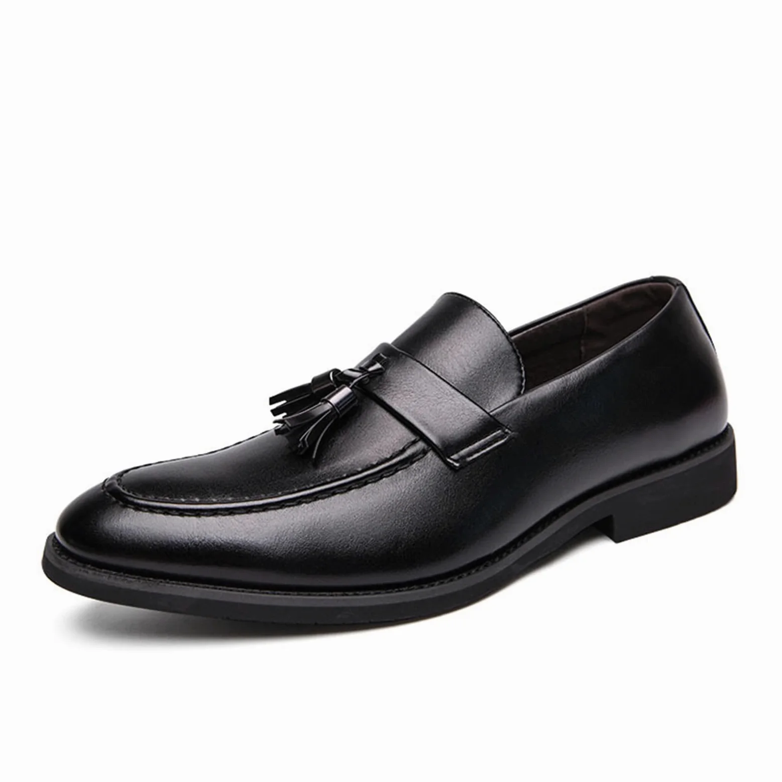 Mocasines con Borlas para Hombre Zapatos de Vestir Cuero PU Zapatos Bajos Formales Negocios Casual