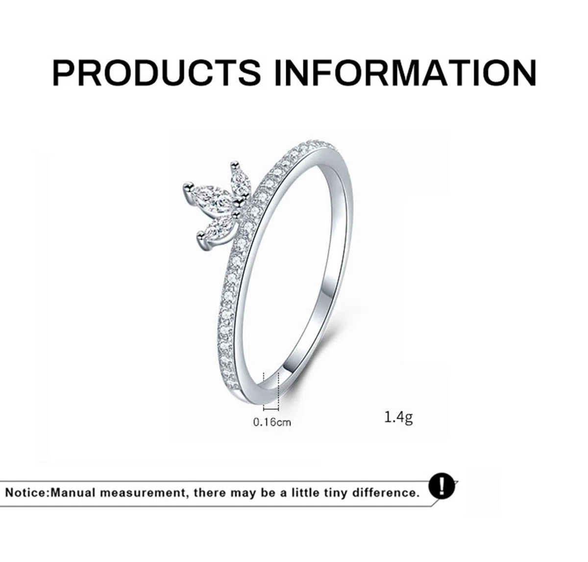 Anillo de oro blanco de 9 K/14 K para mujer, anillo de moissanite, piedras con incrustaciones de flores para parejas, anillos para mujer