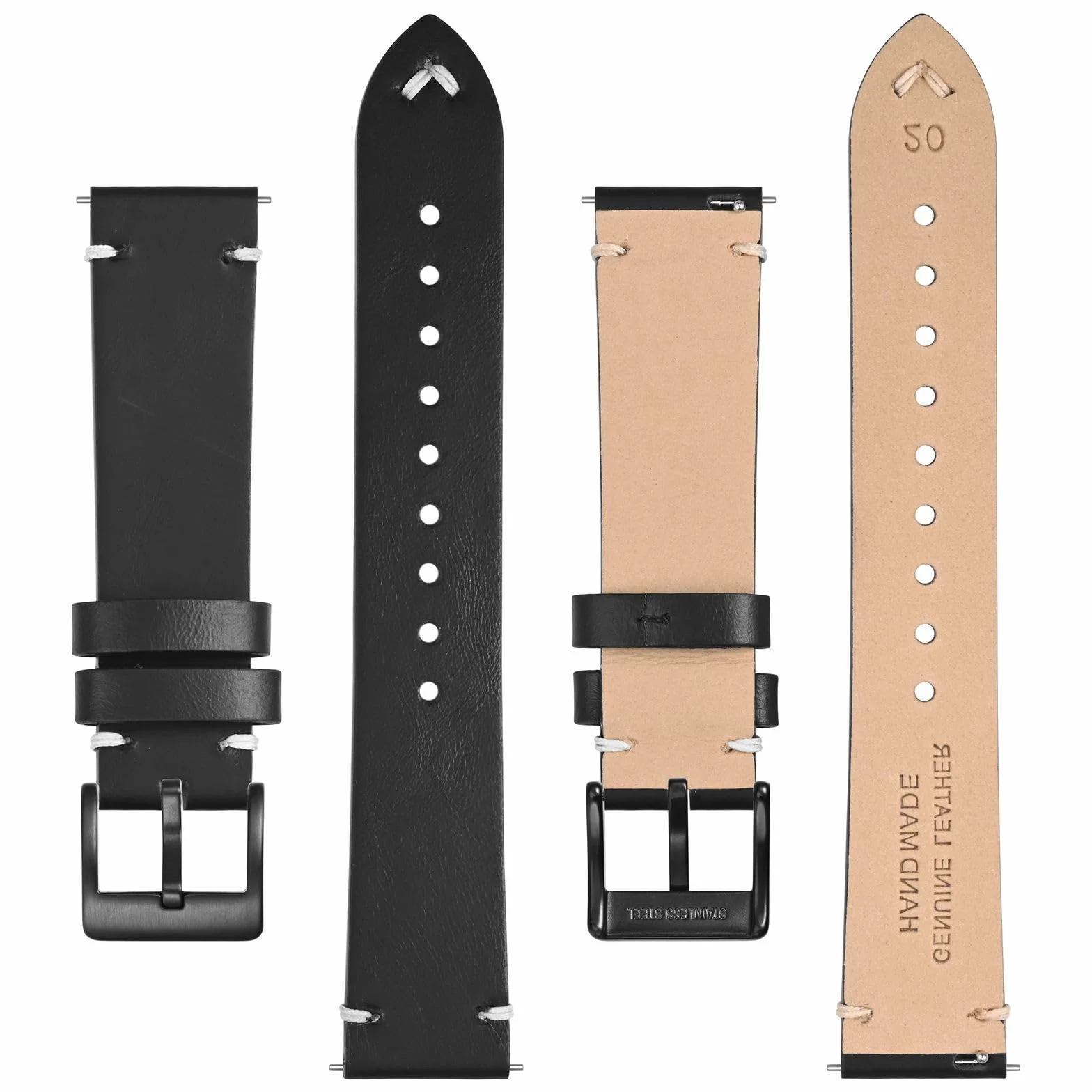 BISONSTRAP Correa de Reloj de Cuero Antiguo, Correas de Repuesto para Hombres, Liberación Rápida, Ancho de Correa 18mm 20mm 22mm
