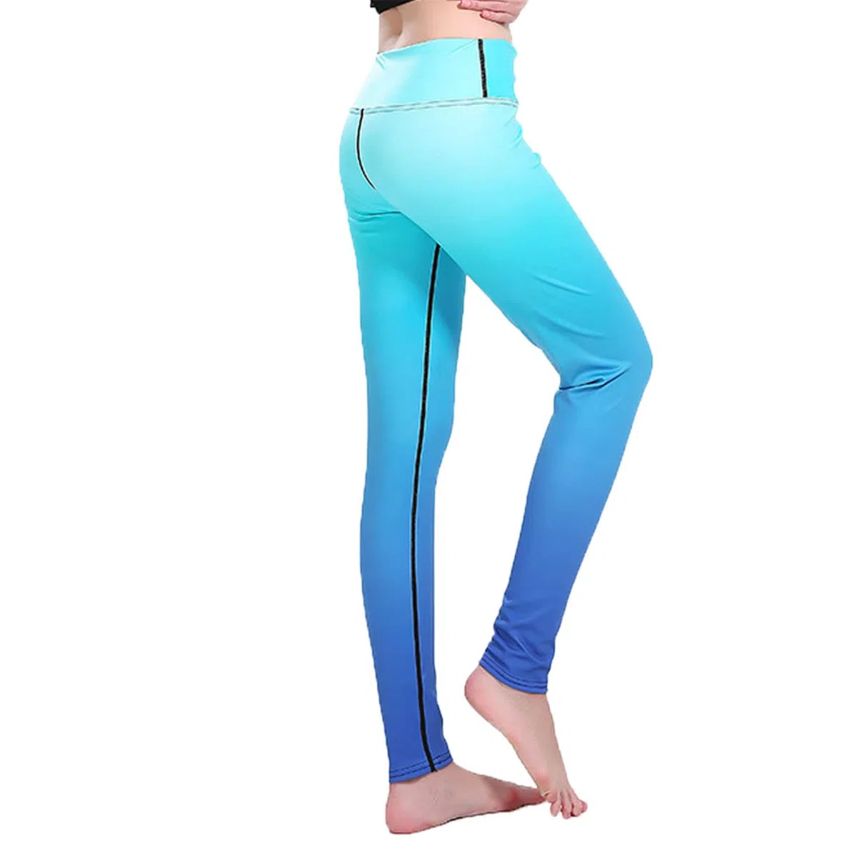 Mujer Niña Gimnasio Leggings Yoga Pantalones, Pantalones de Yoga elásticos de Color degradado for mujer, mallas con Control de barriga de cintura alta, pantalones ajustados de secado rápido con realce