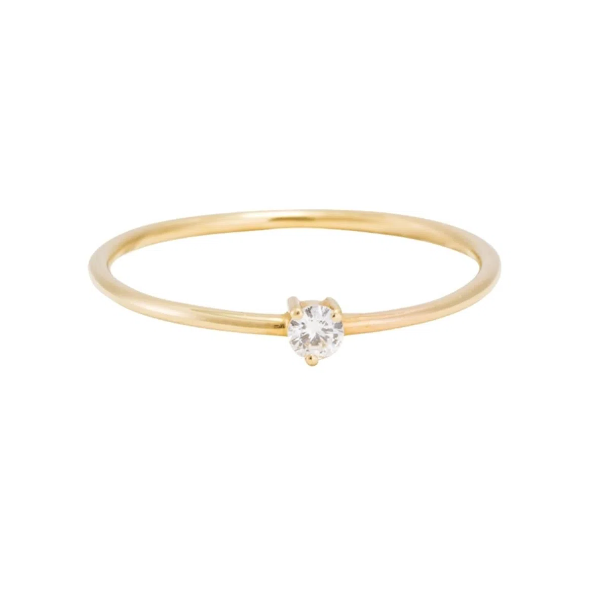 Beydodo Anillos de Boda Oro Amarillo 9 14 18 K Mujer con 3x3mm Redondo Solitario con Moissanita, Anillos Mujer Boda Oro