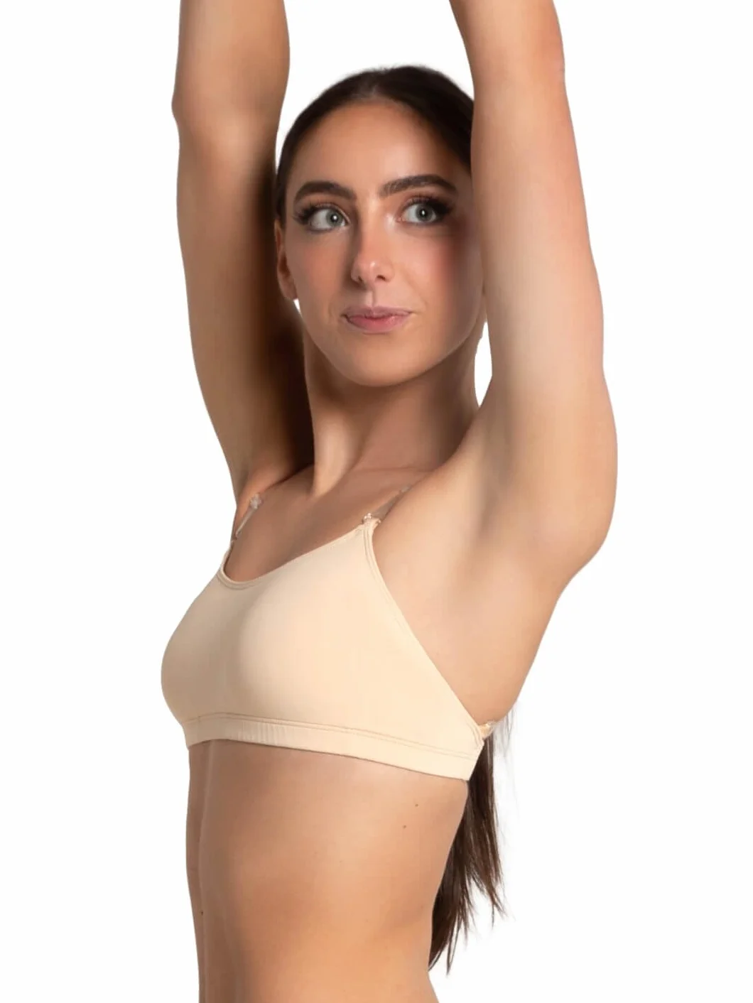 Capezio Camisole Dance Bra Women Supportive Invisible Bralette Adjustable Clear Straps Under Leotards Costumes Dance Underwear