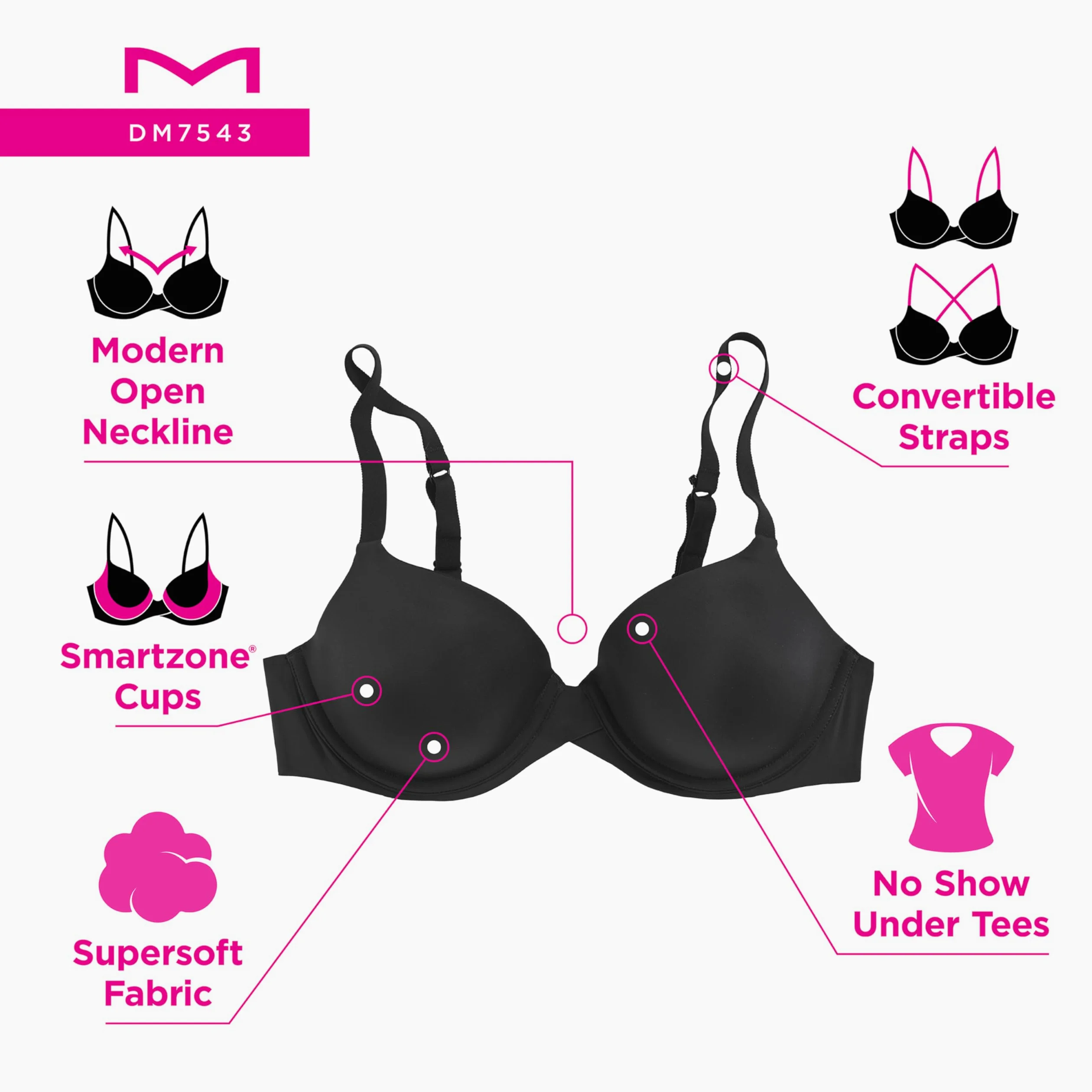 Maidenform One Fabulous Fit Sujetador de Cobertura Completa Mujer (Pack de 1)