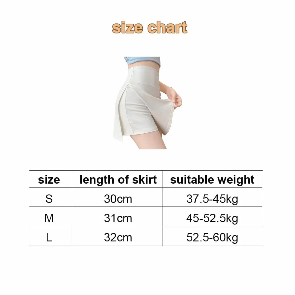 Faldas Mujer Verano de Tenis Deportiva Transpirable 2 en 1 con Bolsillo y Pantalones Cortos Falda Golf Adecuado Yoga Fitness Gym Tenis al Aire Libre