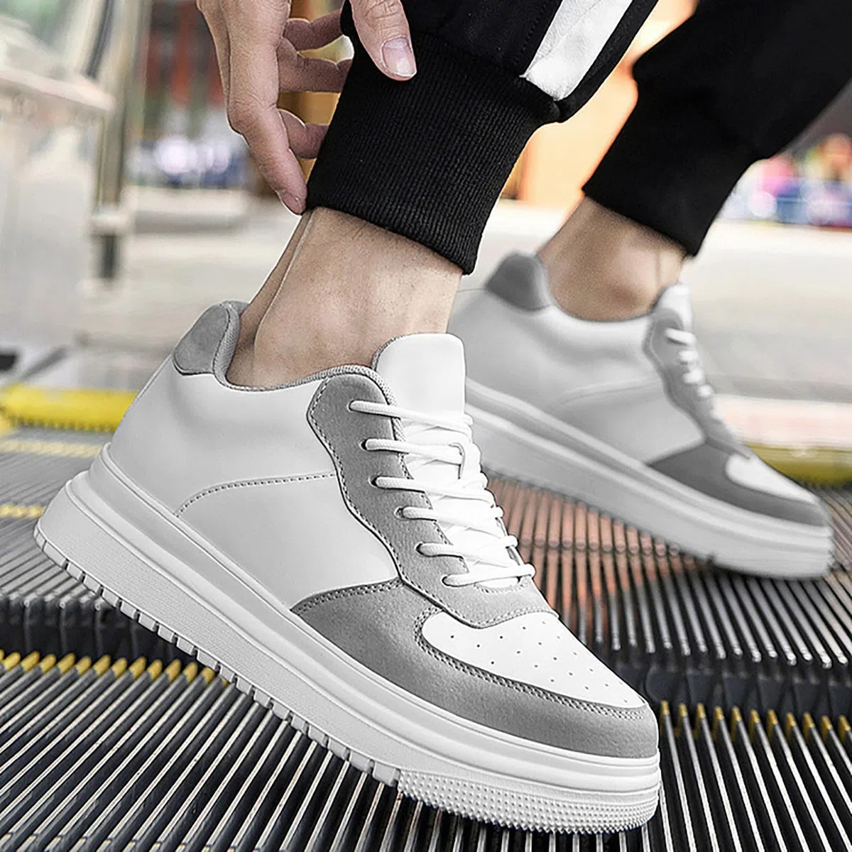 Zapatillas informales para hombre con suela de altura ajustable invisible, antideslizantes, transpirables, modelo unisex para mayor comodidad, estabilidad, disponible en tres alturas