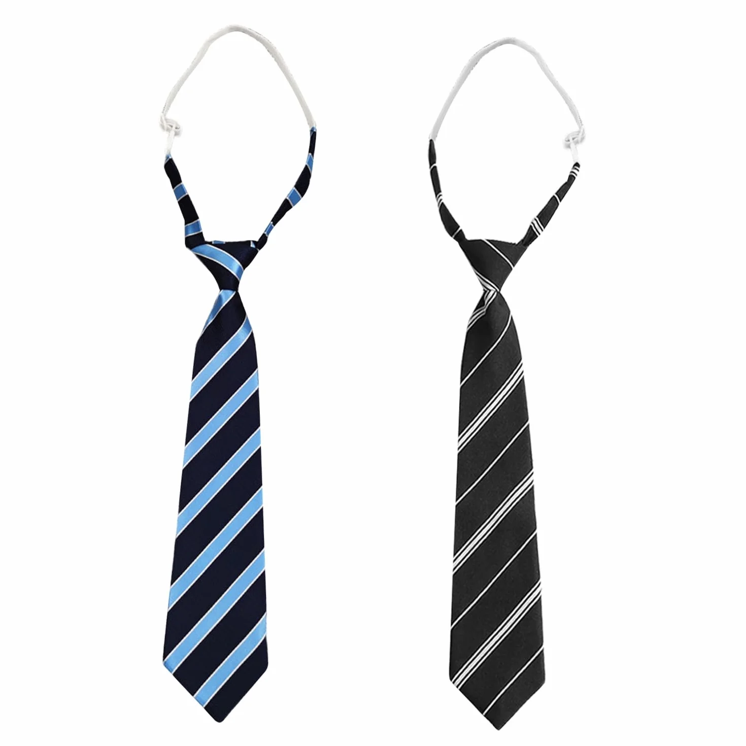 Corbata Rayada Sin Nudo Ajustable, Accesorios Ropa Escénica, 2 Piezas