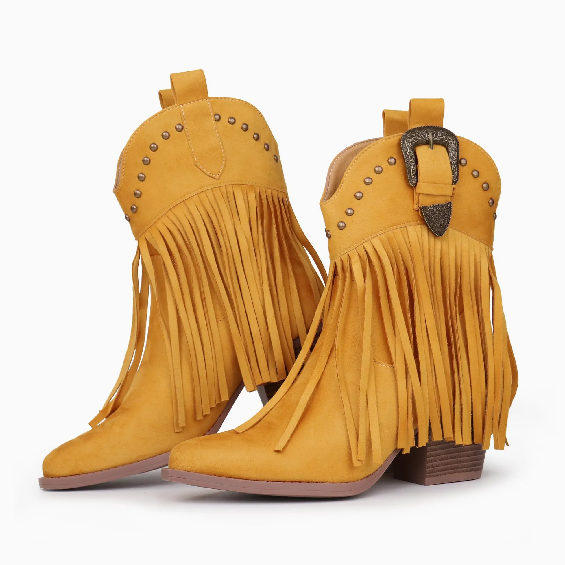 Hawkwell Botines de vaquero con flecos para mujer