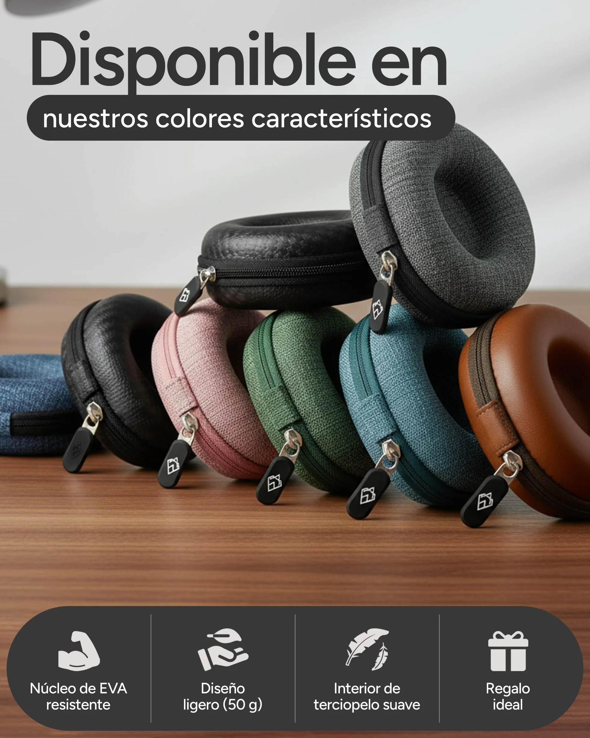 AKIELO Caja para Relojes de Viaje con Paño de Limpieza y Caja Regalo – Compatible con Relojes de Pulsera para Hombre y Mujer y Relojes Inteligentes de hasta 54 mm (Edición Gris Carbón)