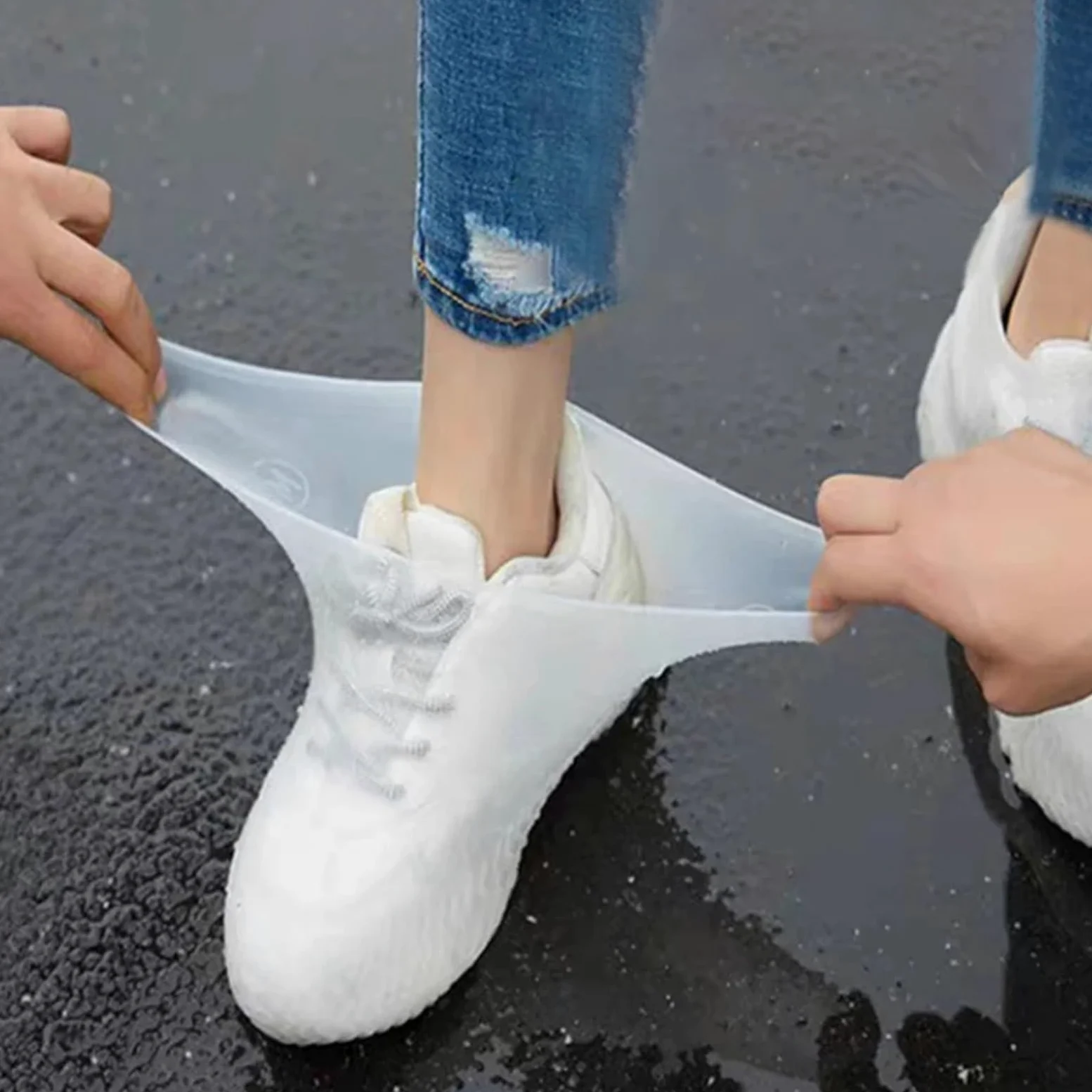 5 pares de cubiertas for zapatos for caminar, protectores impermeables for, cubierta for for la lluvia, botas gruesas reutilizables for exteriores para Protección
