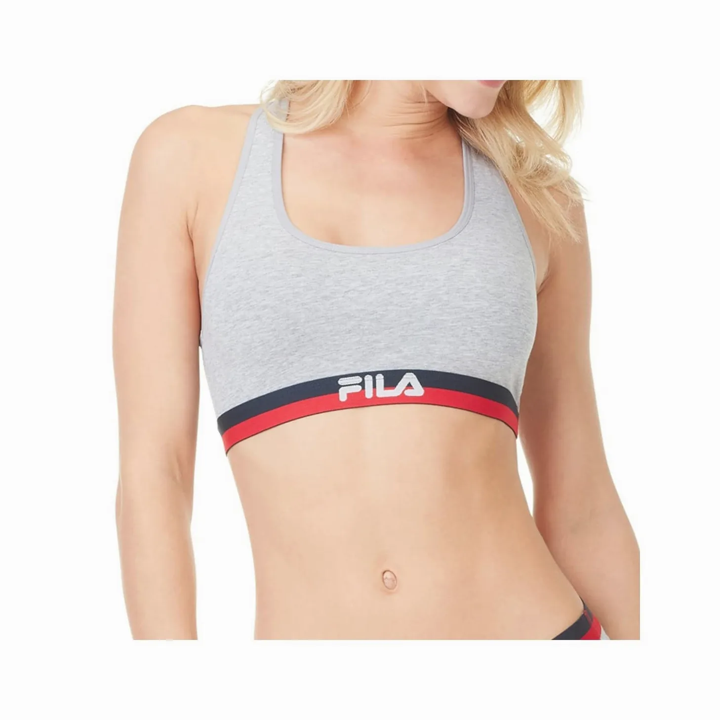 FILA Sujetador Deportivo Mujer algodón, Ropa Deportiva, Gym y Yoga (lote de 3)
