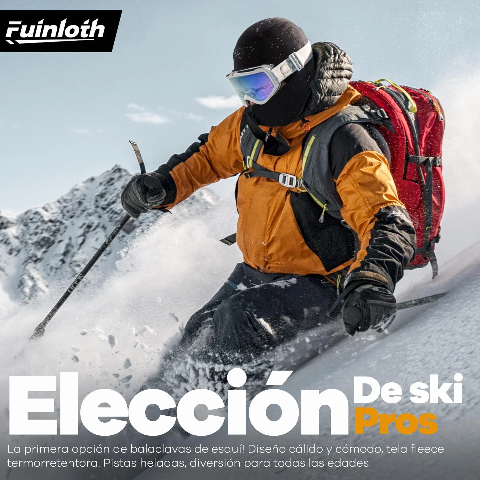 fuinloth Pasamontañas Moto, Invierno Balaclava Anti Viento Termico Sotocasco Esquí Hombre/Mujer