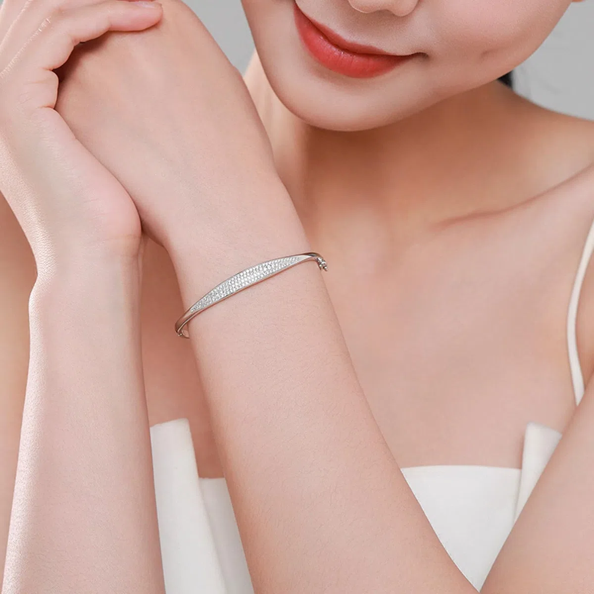 Pulseras para la amistad, pulsera geométrica de diamantes creados para parejas, PT950 y oro blanco de 9K/14K/18K