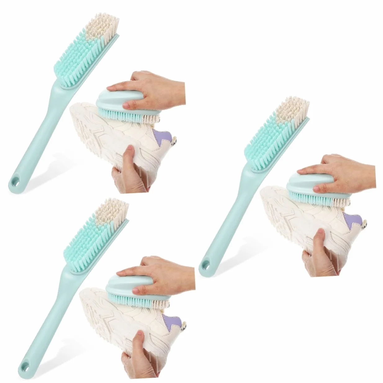 VALICLUD 3juegos Cepillos De Limpieza Multiusos Cepillo De Zapato Mango y Acceso Fácil Manchas Difíciles Eficacia La Limpieza y Agarre Ergonómico para Ropa y Calzado