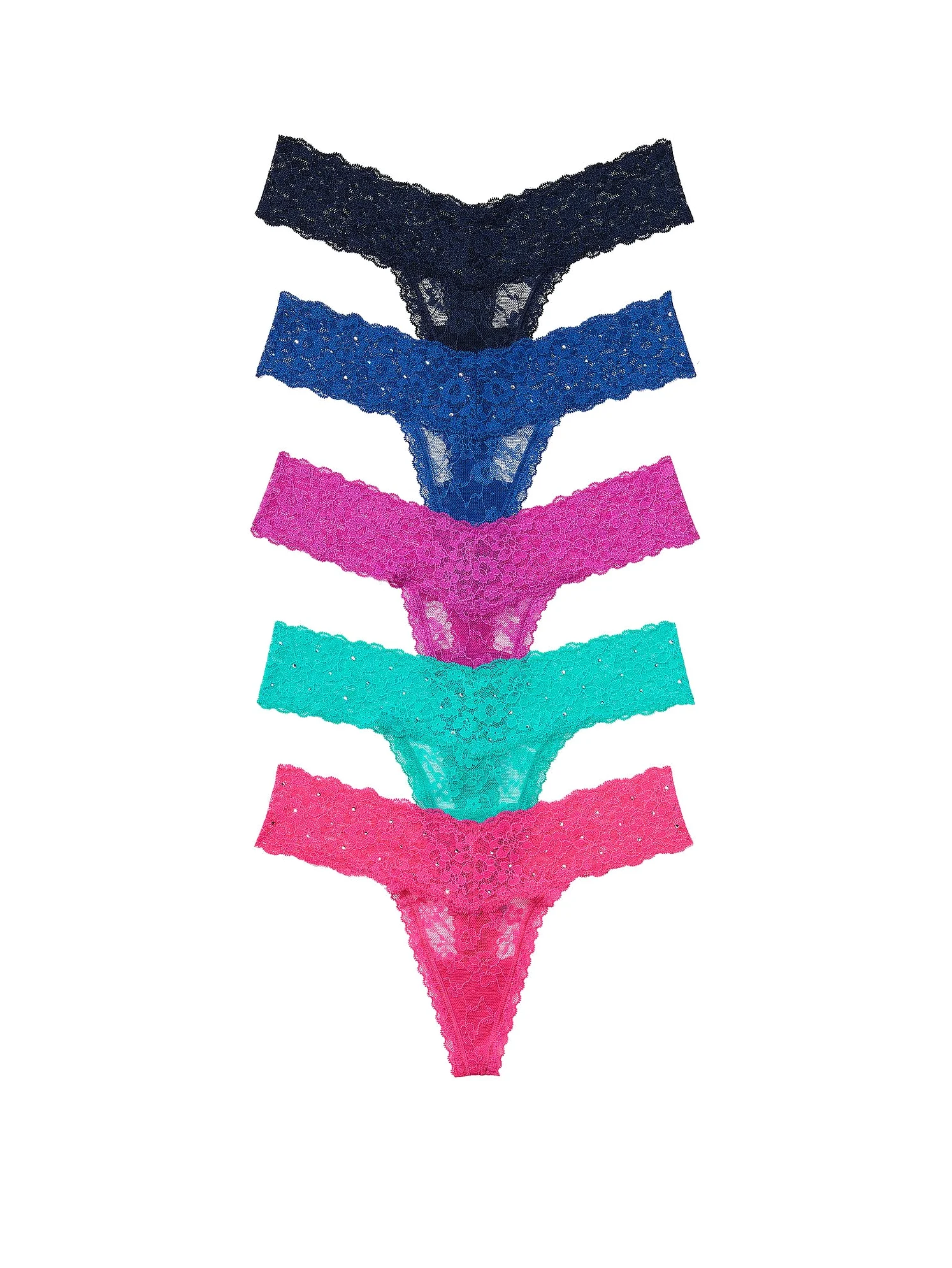Victoria's Secret Tanga de encaje para mujer, bragas para mujer, paquete múltiple