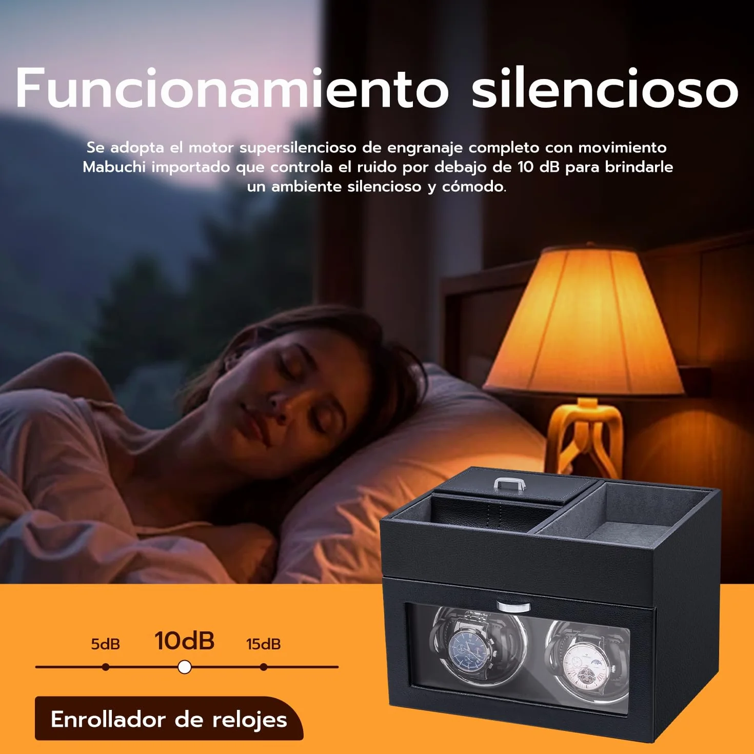 Mcbazel Abridor Automático de Relojes Multifuncional 2 Relojes Pantalla LED Caja Almacenamiento Joyería Motor Silencioso Negro