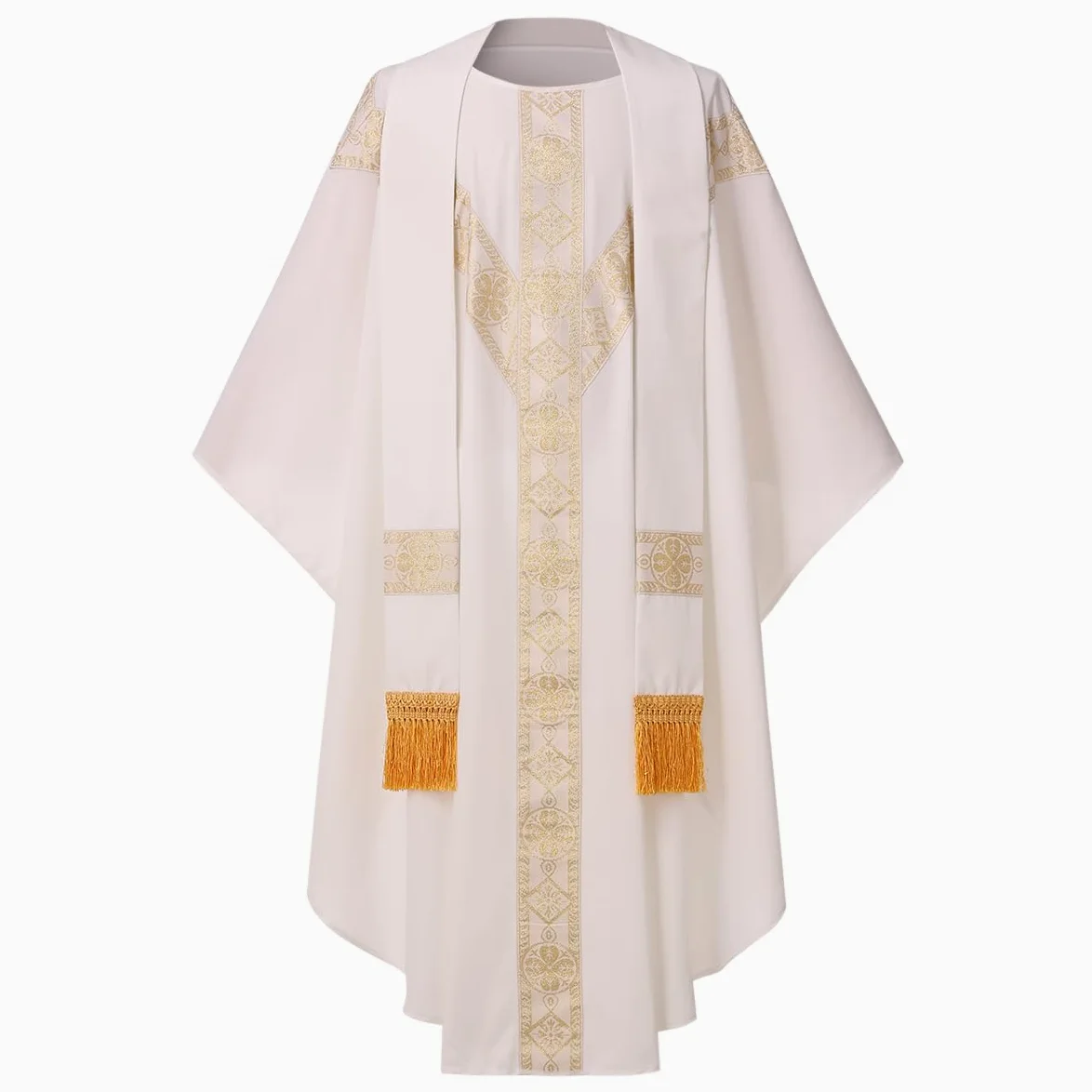CAMDOM Túnica de vestidura de iglesia de sacerdote católico, Rosado, talla única