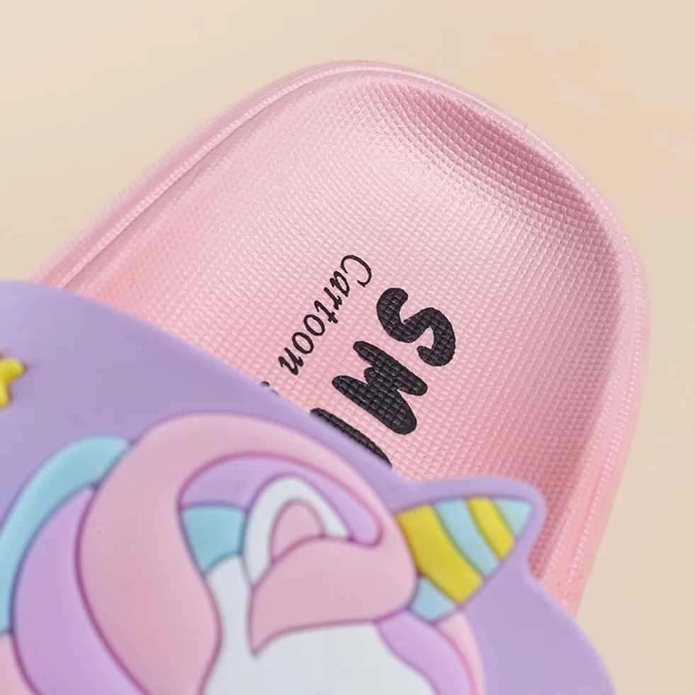 Pantuflas de unicornio para niñas, para playa, piscina, verano, sandalias para niños, lindas zapatillas de baño y ducha