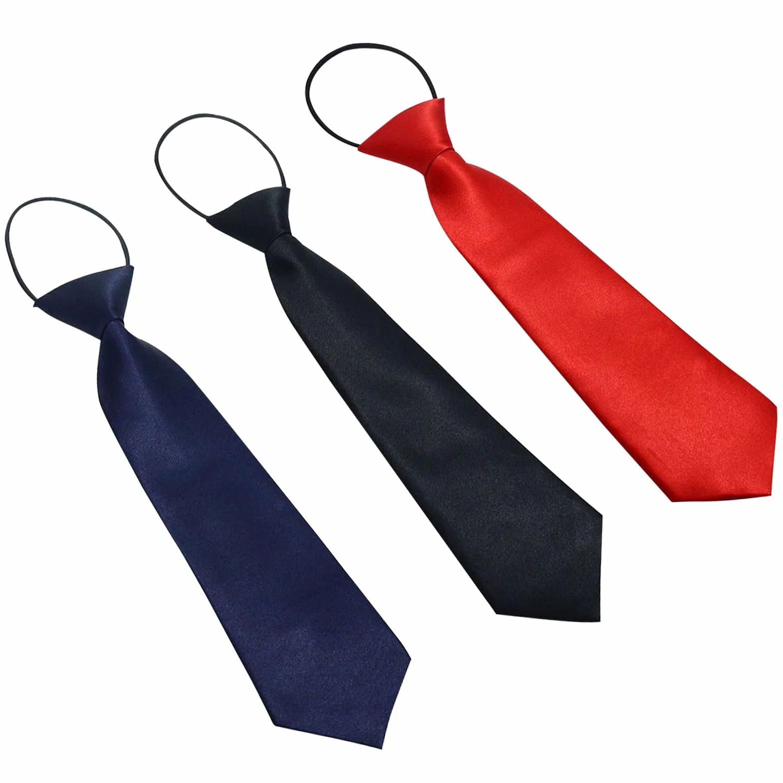 EUPSIIU 3 Piezas Corbata Infantil para Niños, Corbata Niño Disfraz, Corbata Ajustable, Corbatas con Clip, con Banda Elástica, Uniforme Sólido para Graduación de Boda Mostrar (Multicolor)