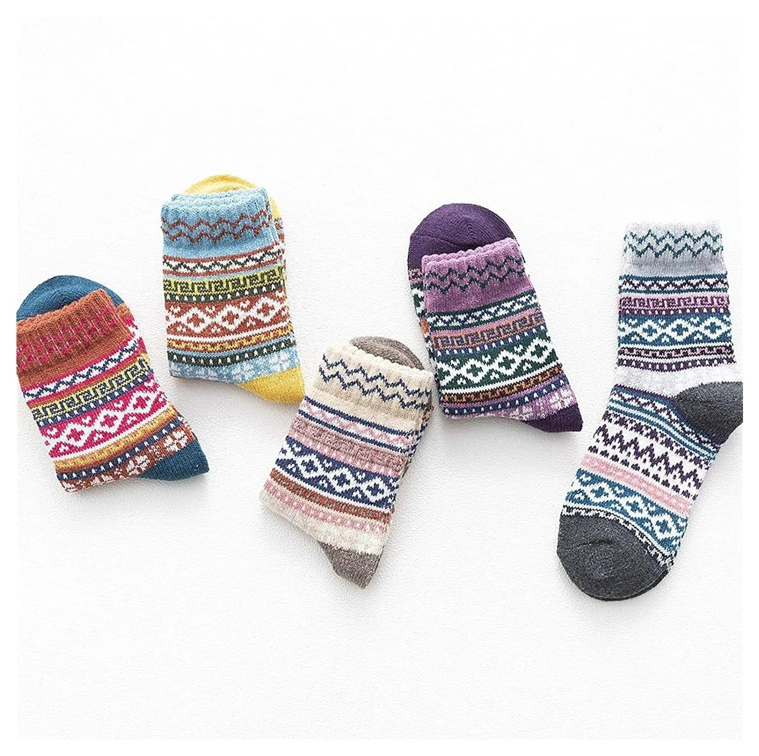 Calcetines Invierno 5 Pares De Calcetines De Invierno Para Mujer, Calcetines Cálidos De Regalo, Calcetines Cálidos Para Mujer, Calcetines Casuales Vintage Para Equipo Calcetines Termicos