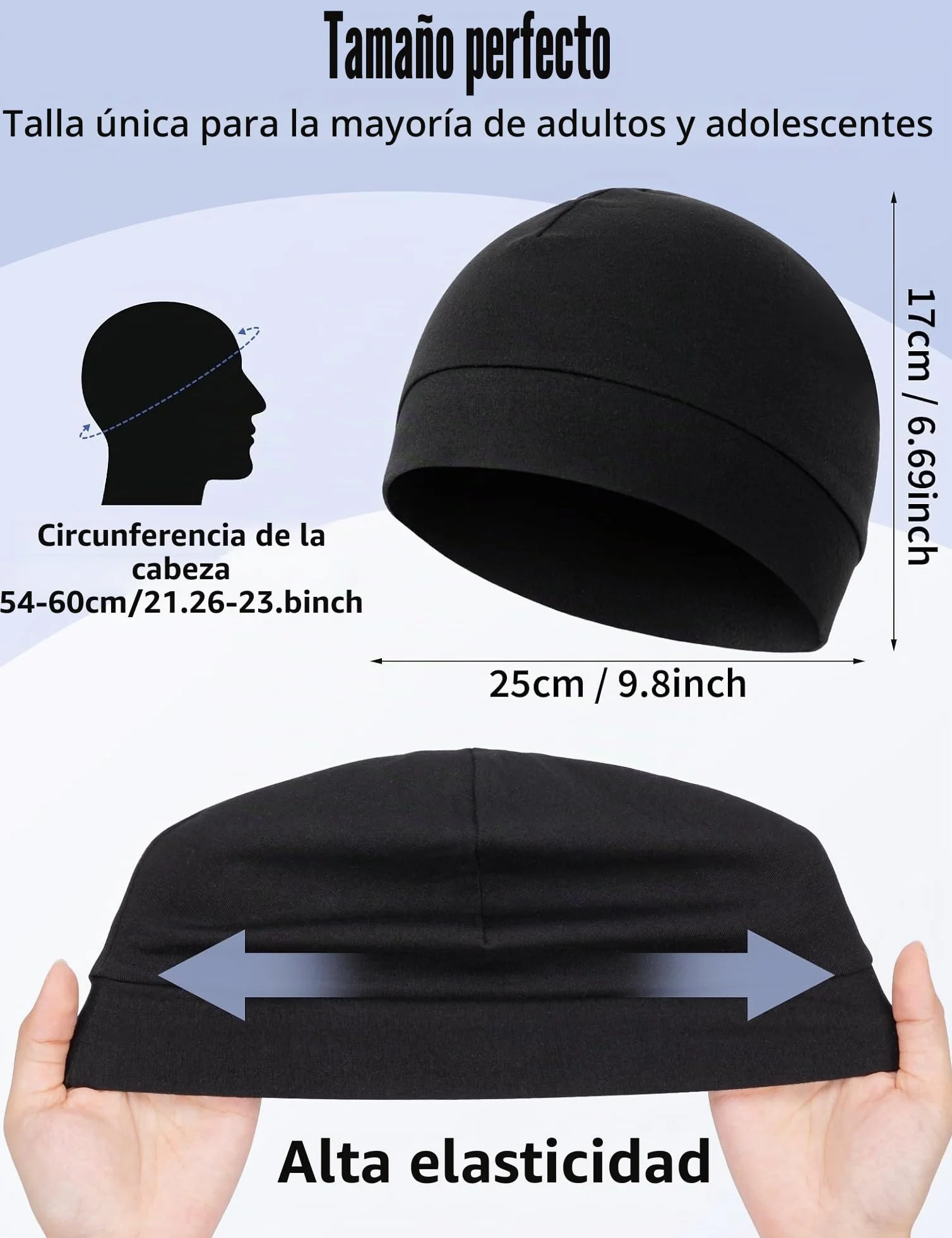 MELLIEX Gorro Transpirable Algodón Running Skull Cap Multifuncional para Hombre Mujer Ciclismo Moto