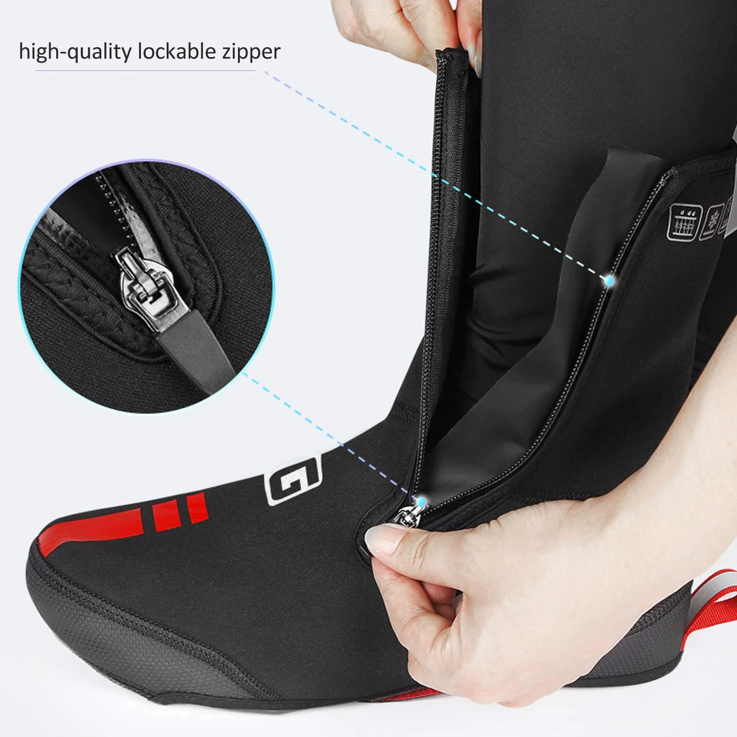 GIYO Cubrezapatillas de Ciclismo Invierno calentito Impermeables cubrebotas de Bici Comodos Ligero Protección térmica