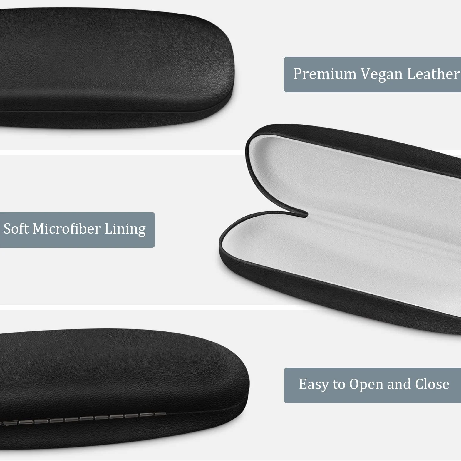 FINTIE Funda Gafas Rígida de Cuero y Sintético Estuche con Pañuelo Limpia Gafas