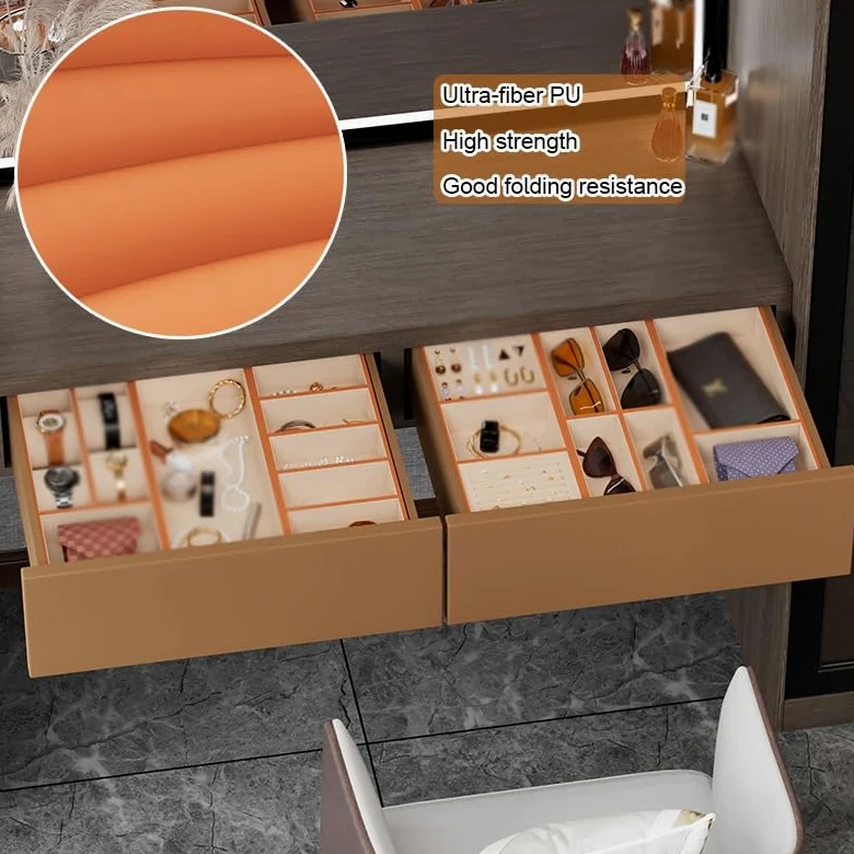 Organizadores De Cajones para Joyas Apilables Bandejas para Guardar Joyas En La Cómoda Insertos para Cajones Vitrinas para Anillos para Pendientes para Collares para Relojes(Red-A)