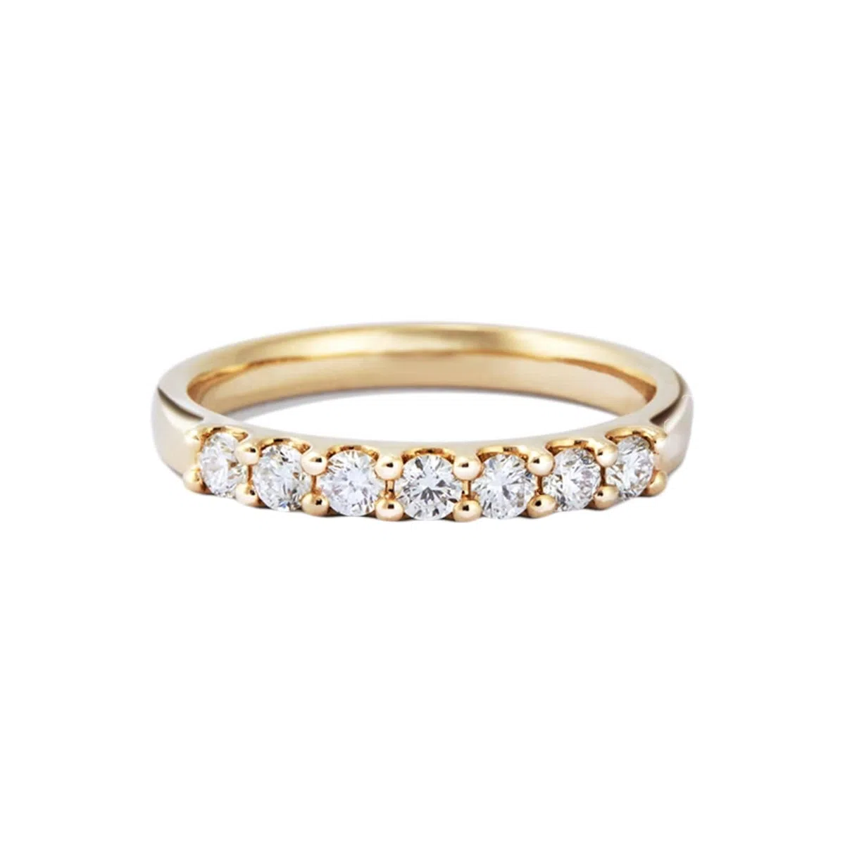Daesar Anillo de Boda de Matrimonio Mujer con 2,5x2,5 mm Redondo con Moissanita, Oro Amarillo 9K/14K/18K, Anillo Alianzas Oro