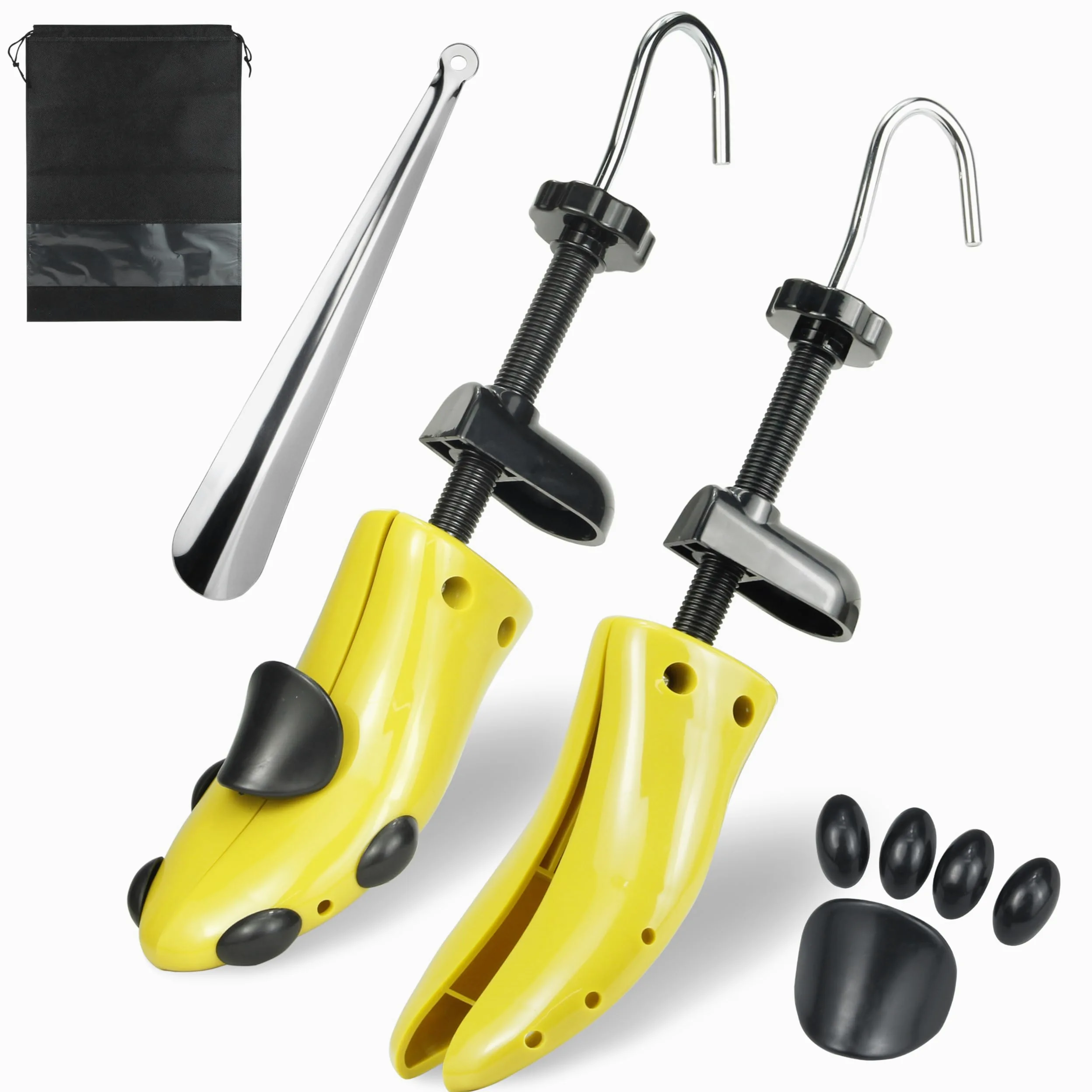 Cedar Space Estiradores de zapatos de plástico para mujeres y hombres, juego de moldeadores de zapatos duraderos de longitud y ancho ajustables