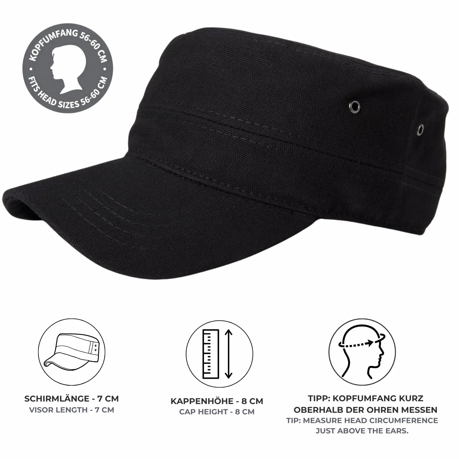 styleBREAKER Gorra Militar Unisex de Lona con Visera Curva Ajustable