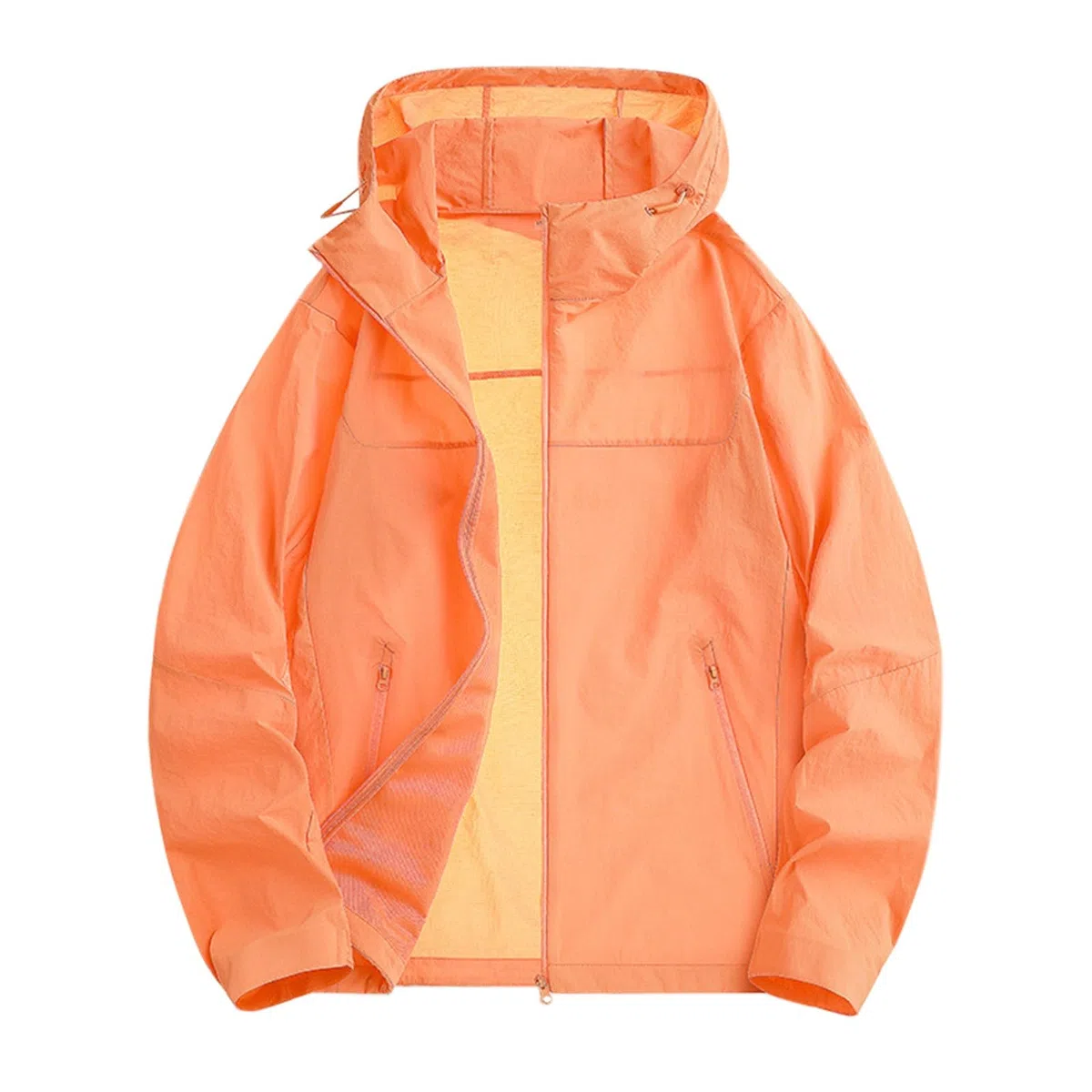 Chubasquero para hombre, impermeable, transpirable, fina, chaqueta de verano con capucha, chaqueta de verano, cortavientos, chaqueta para exteriores, protección solar, chaqueta con capucha con