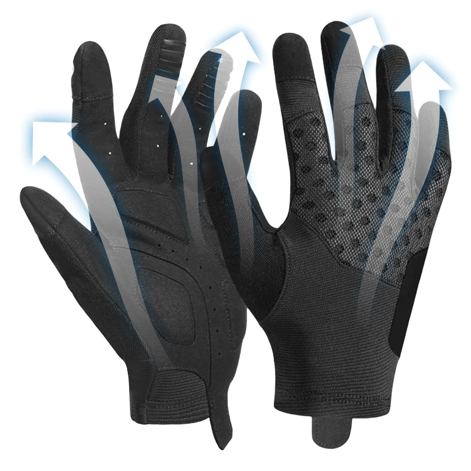 Guantes de ciclismo, guantes antideslizantes acolchados para pantalla táctil, guantes reflectantes de dedo completo para hombre, para invierno, bicicleta de carretera, ciclismo, correr, equitación