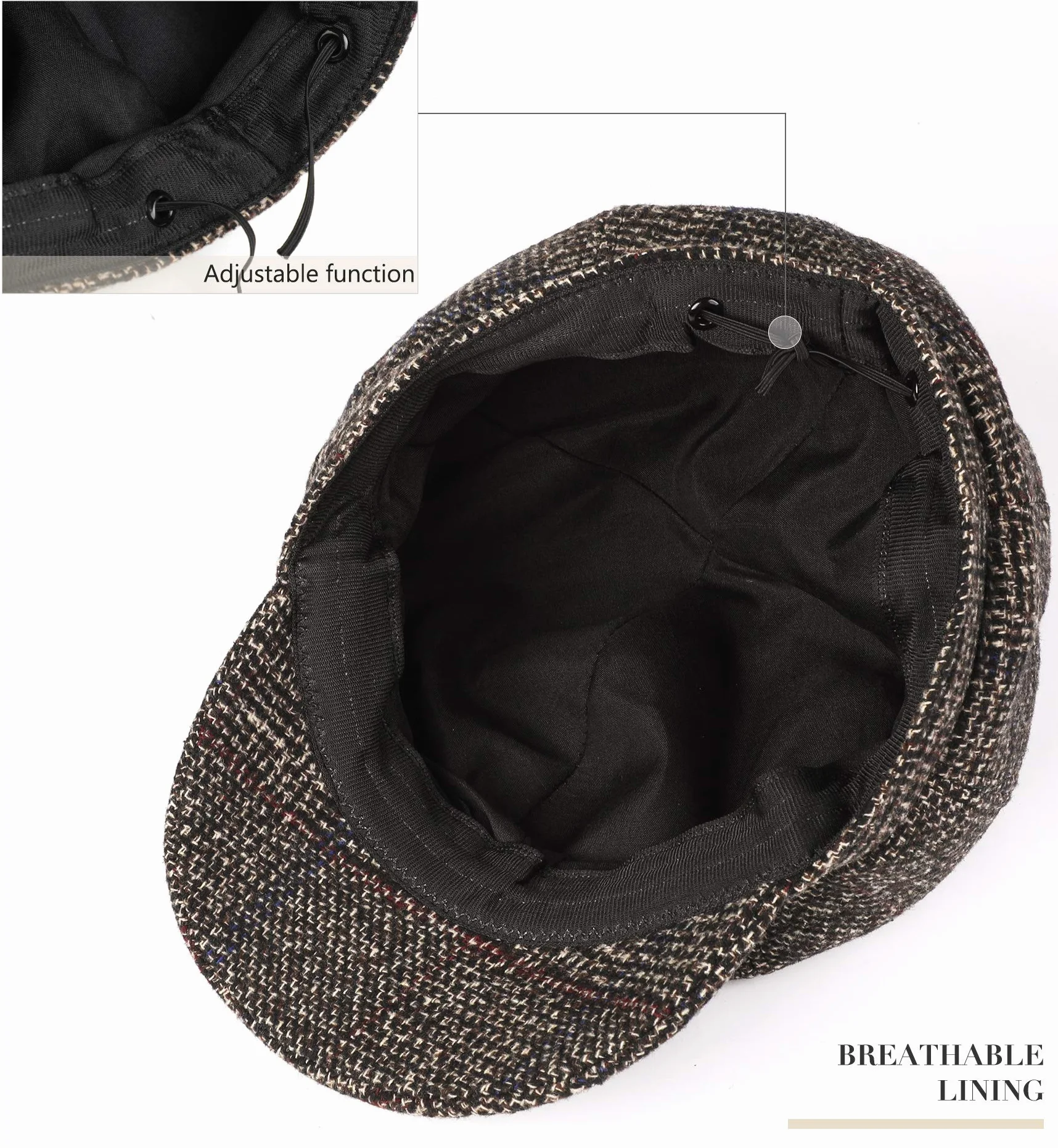 Superora Boinas Mujer Francesa Vintage Sombreros de Mujer Fiesta Invierno Clásico Gorro Caliente Beret Francés Beanie Cozy Enrejado