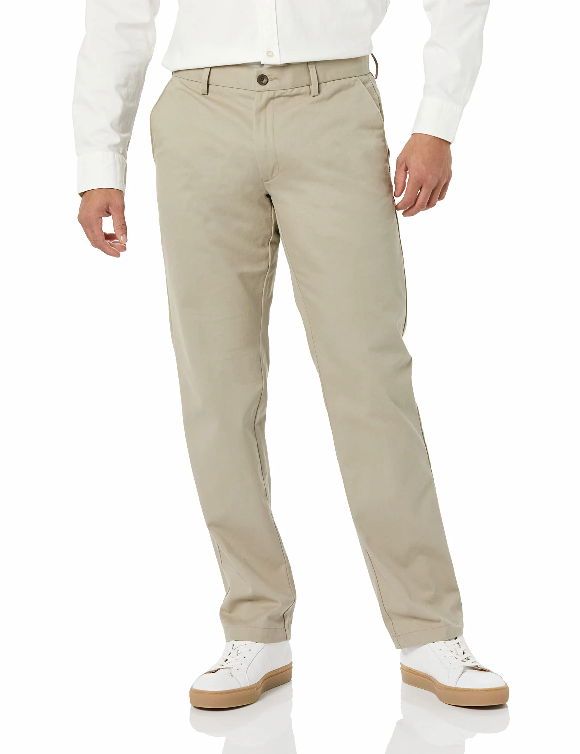 Amazon Essentials Hombre Pantalón Chino sin Pinzas Antiarrugas de Ajuste Recto