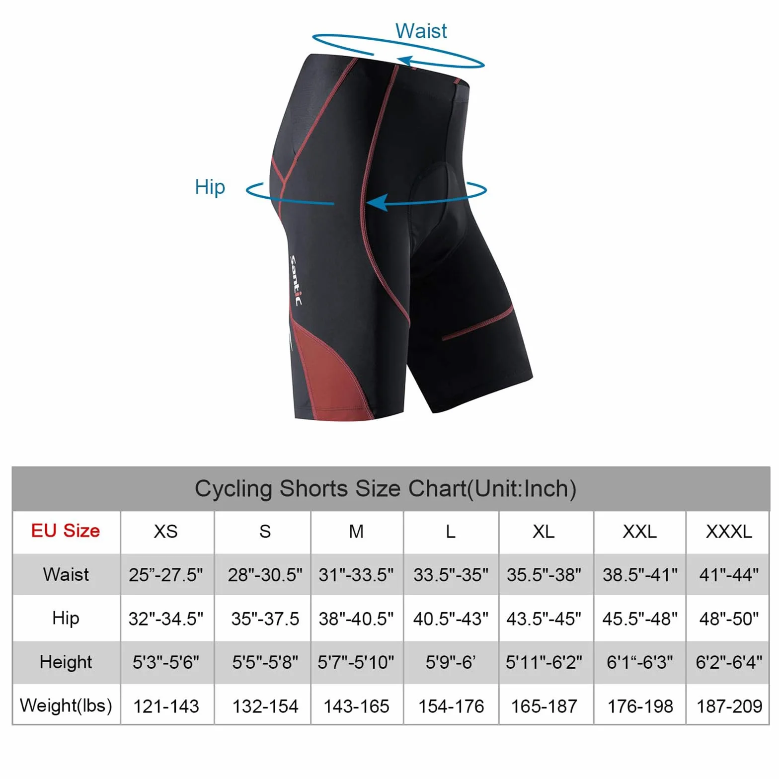 Santic Pantalon Ciclismo Hombre Corto MTB Acolchado
