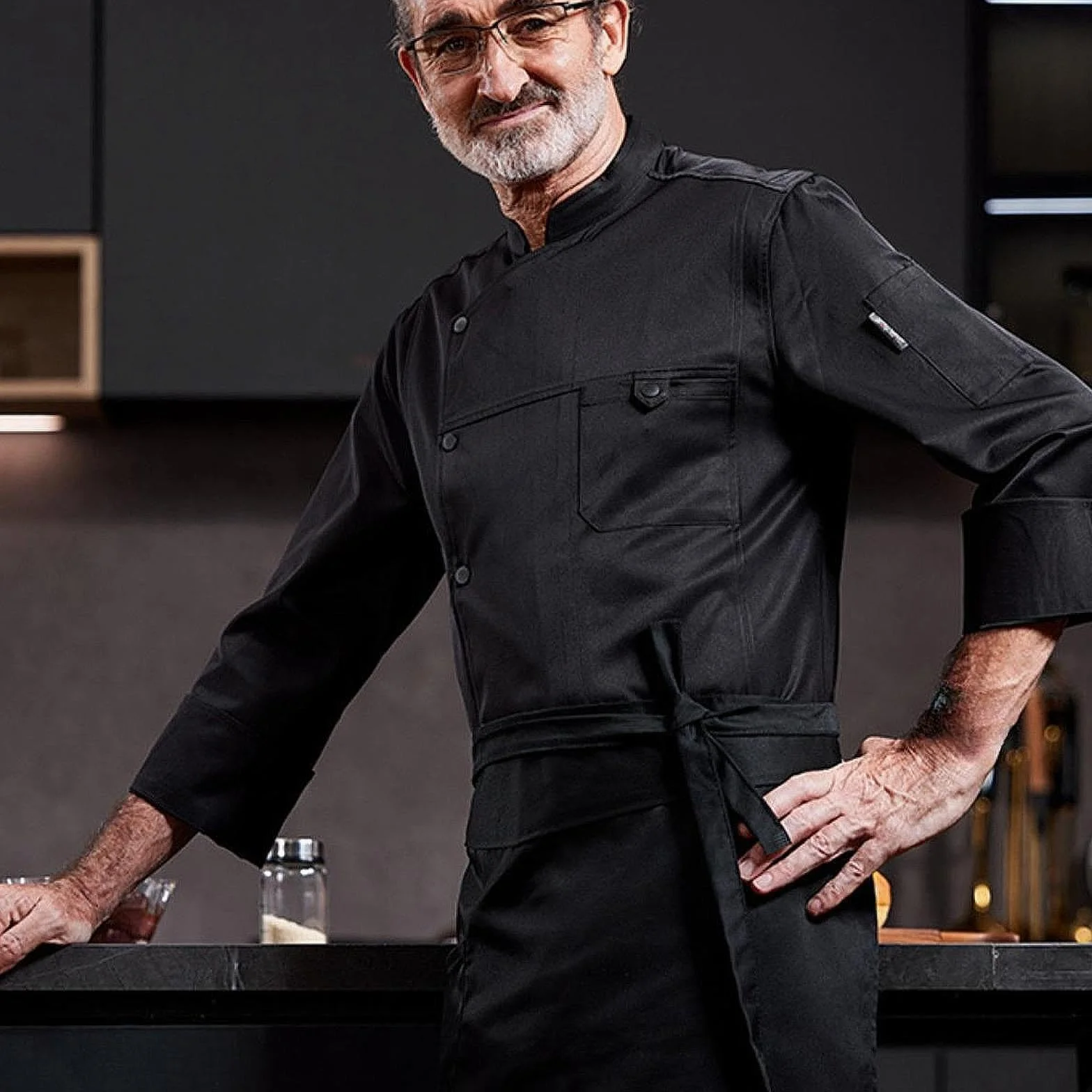 Chaqueta de Chef para Hombres Y Mujeres, Uniforme de Cocina, Traje Profesional, Cómoda, Poliéster Transpirable, Cierre de Botones Fácil, Pecho Y Manga