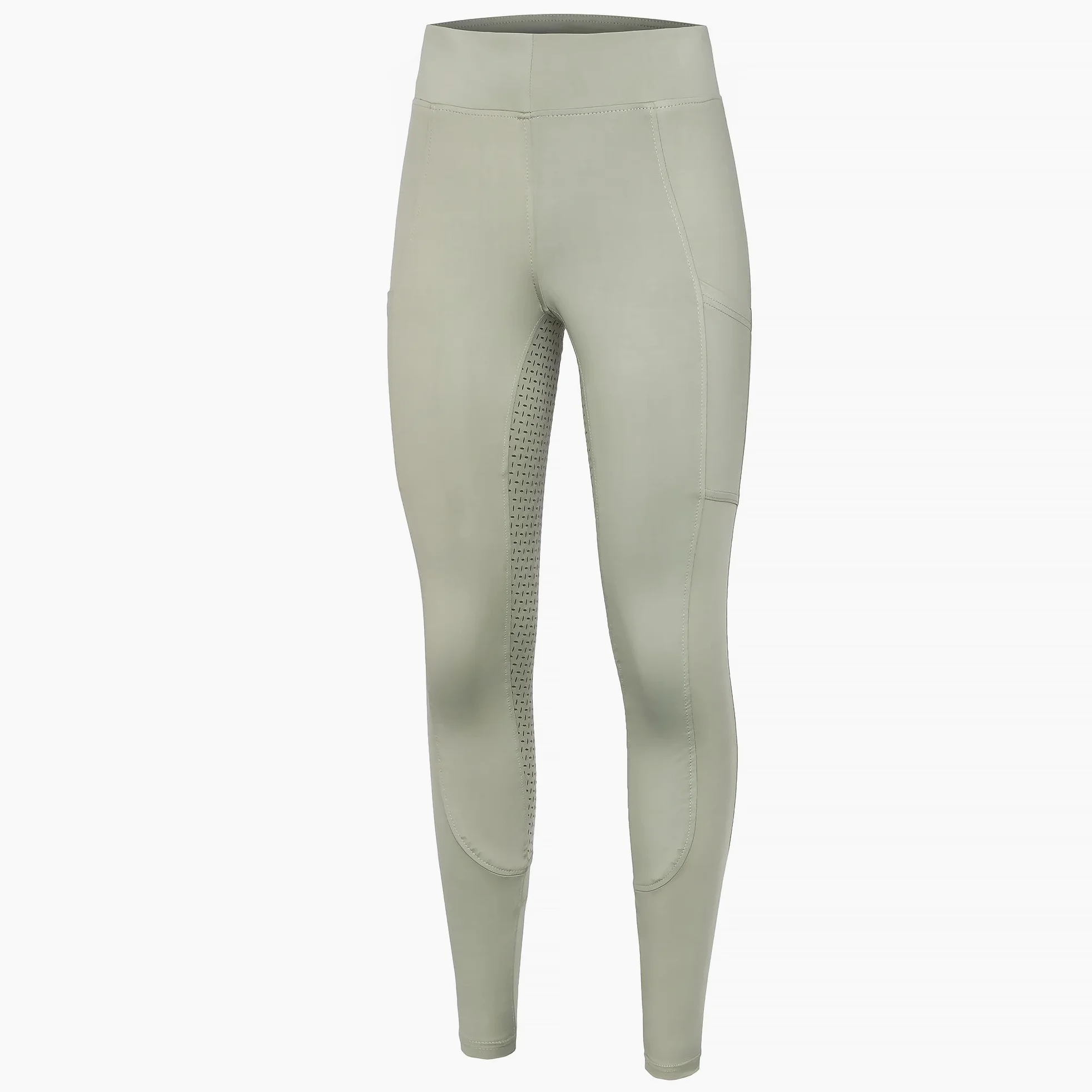 Start Medway - Mallas de equitación para mujer con ribete completo de silicona, cintura alta, elásticos y transpirables con bolsillo para el teléfono móvil, pantalones de equitación de verano para
