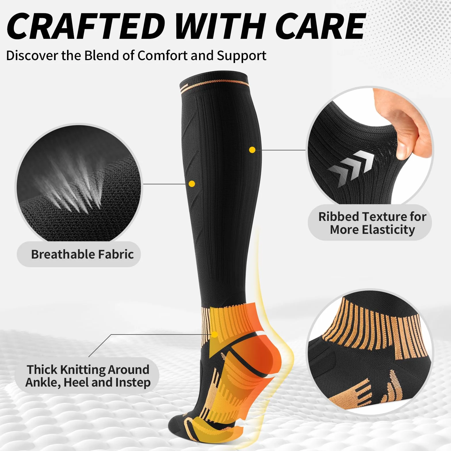 CAMBIVO Medias de Compresión de Cobre 15-20mmHg Calcetines Compresion Mujer Hombre