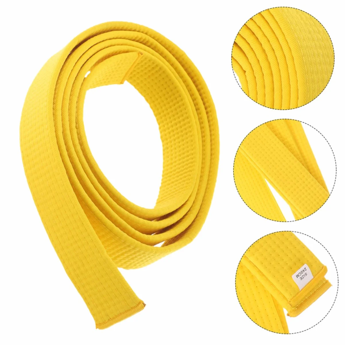 Cinturón de Karate de Algodón Amarillo para Taekwondo, Paquete de 2 Piezas