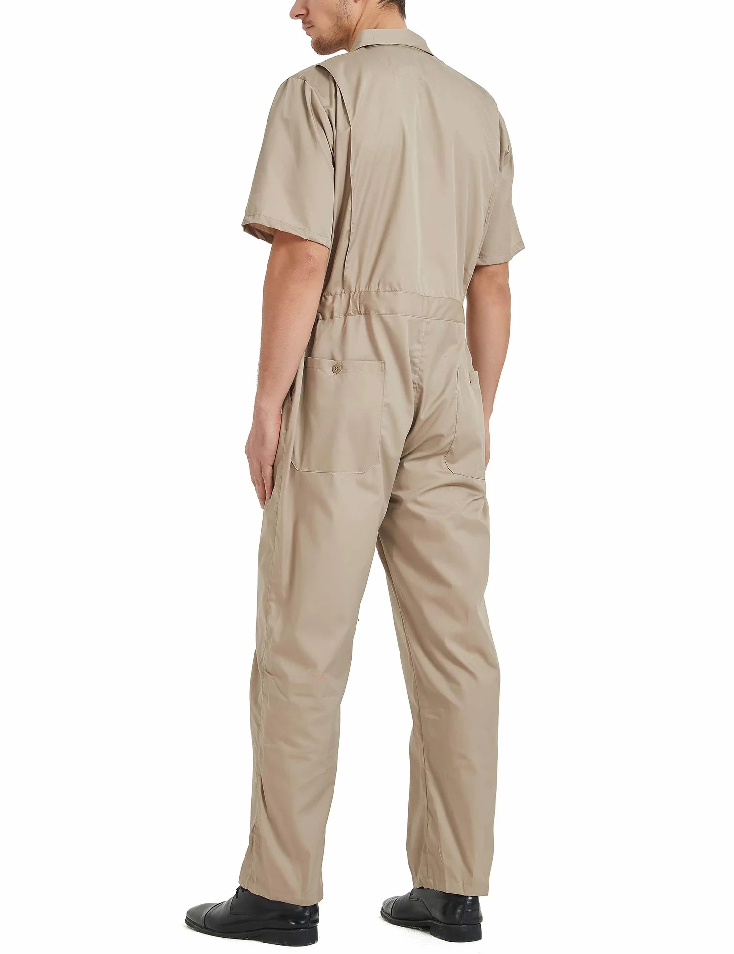 TOPTIE Mono de Trabajo Hombre Manga Corta Overol Uniforme Cremallera Frontal Cintura Elástica