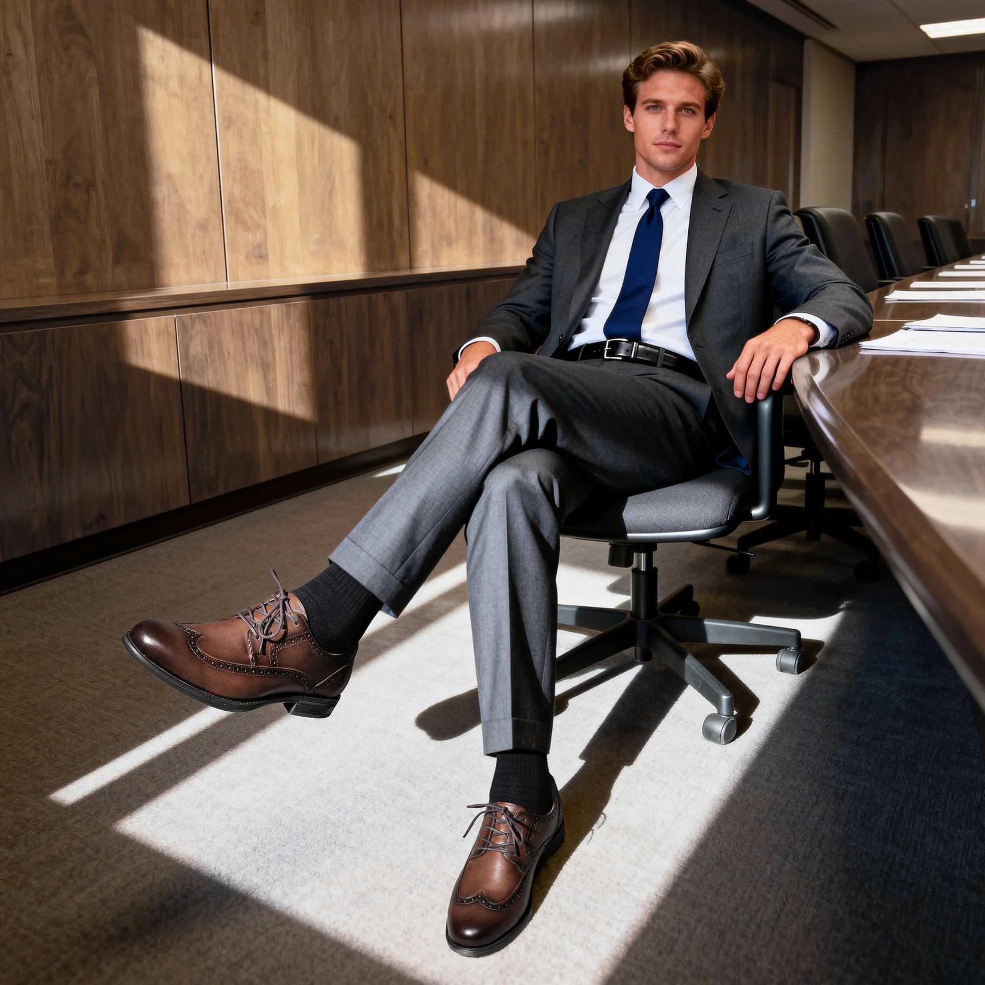 Bruno Marc Zapatos Hombre Cuero Cordones Clásico Brogue | Oxfords Cuero Clásicos, ReserveCush Tecnología, Acolchado Reflexivo, Construidos Durar, Elegancia Versátil
