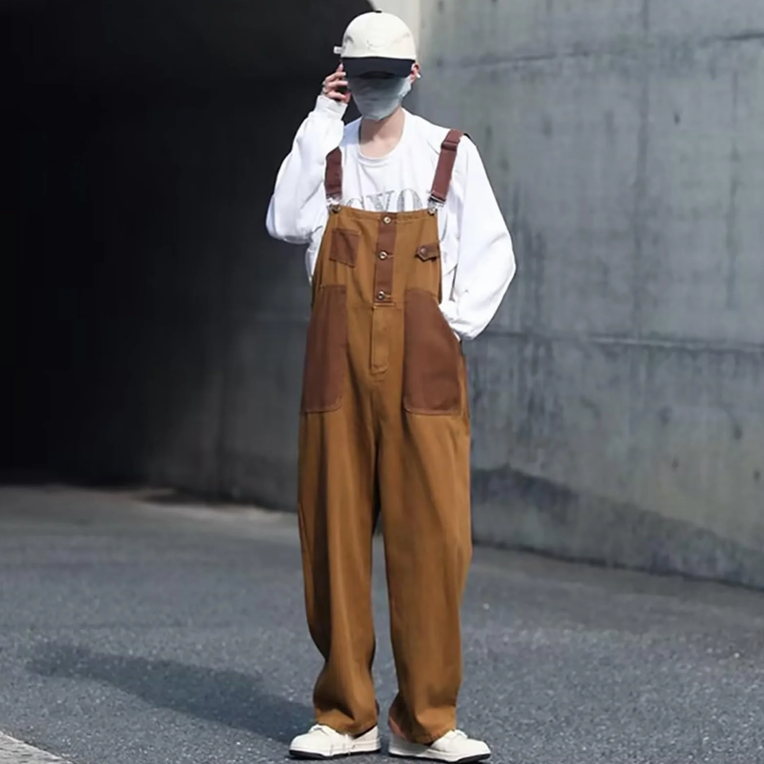 Peto Cargo de Trabajo para Hombre Y2K Vintage Holgado