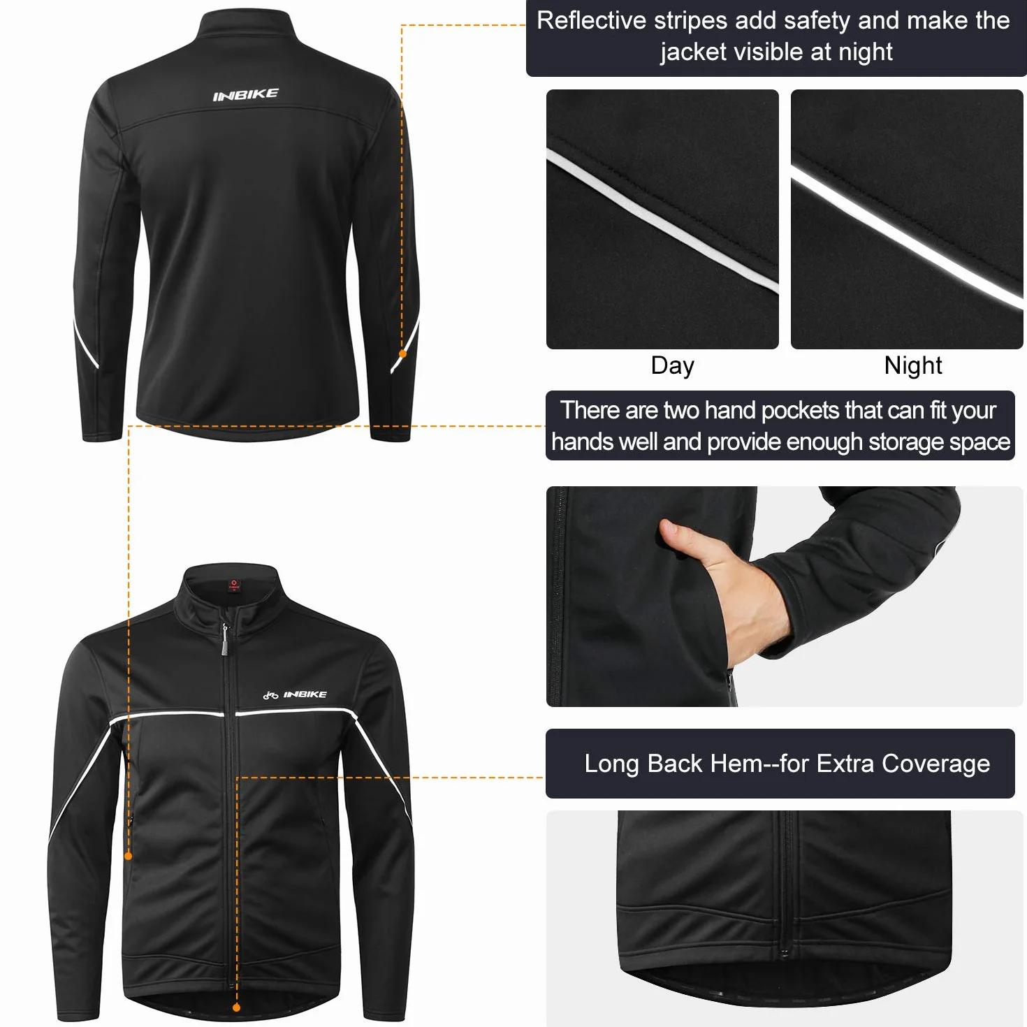 INBIKE Chaqueta Ciclismo Invierno Cortavientos Softshell Impermeable Forro Polar Hombre
