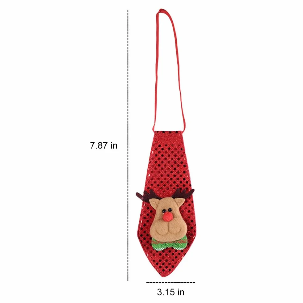 3 Piezas Corbatas De Moda Decoraciones Navideñas,Corbatas De Tela Para Fiestas Navideñas,Corbatas Para Niños Y Niñas Dibujos Animados,Corbata Infantil Navidad Santa,Para Escolar Uniforme Fiesta,Kiuiom
