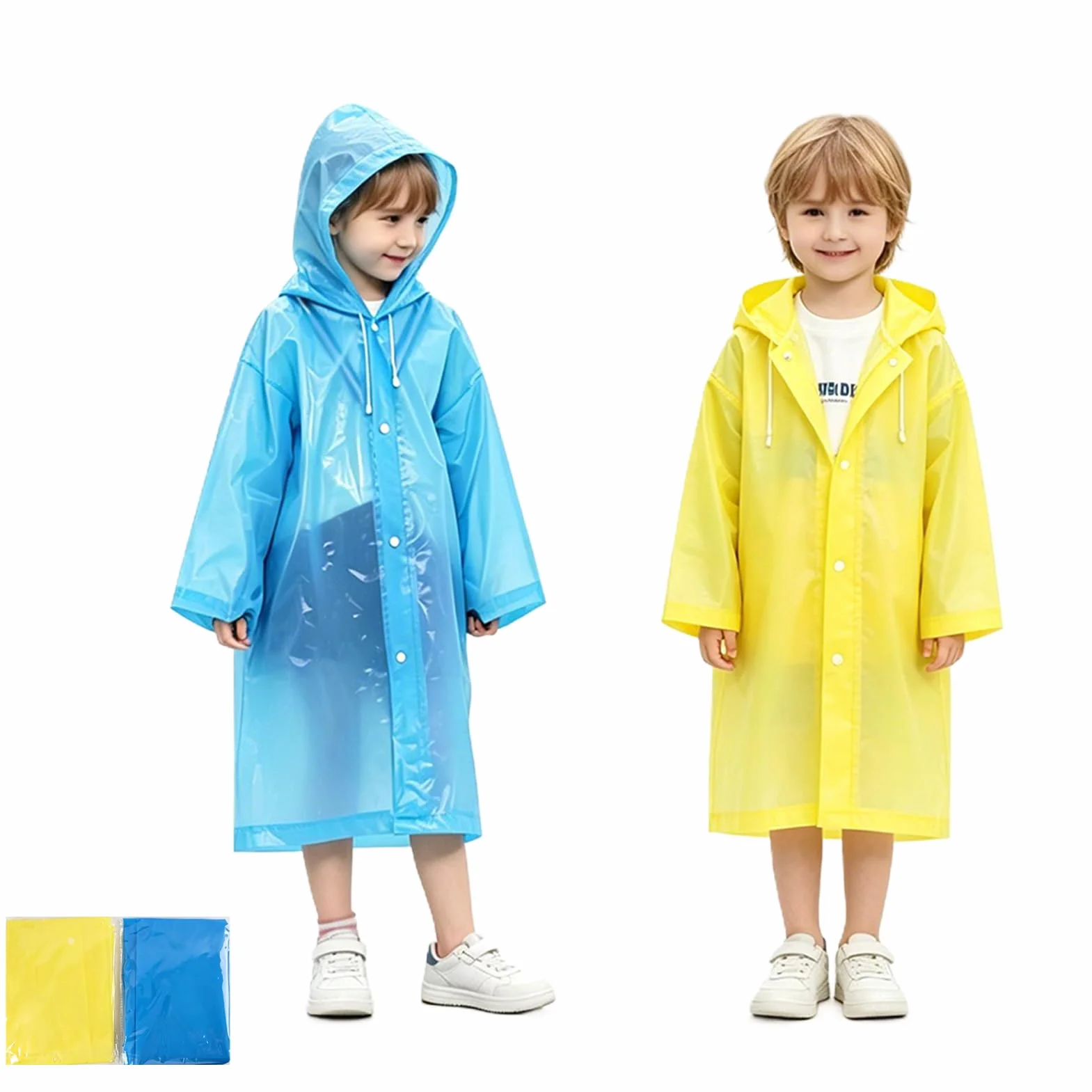 Chubasquero Niños EVA Impermeable Reutilizable 6-12 Años 1.0-1.50m Capucha