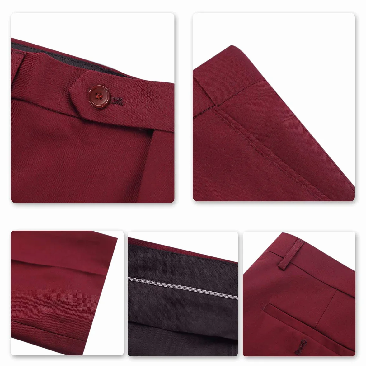 Traje de 3 piezas para hombre Allthemen, ajustado, dos botones, para la oficina