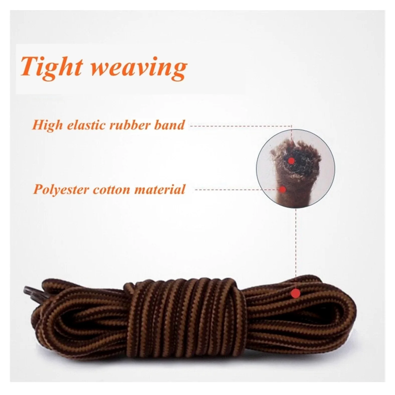 Cordones Deportivos Antideslizantes for Escalada de montaña, Resistentes al Desgaste, Cordones Rayas Redondas 70 a 150 Cm